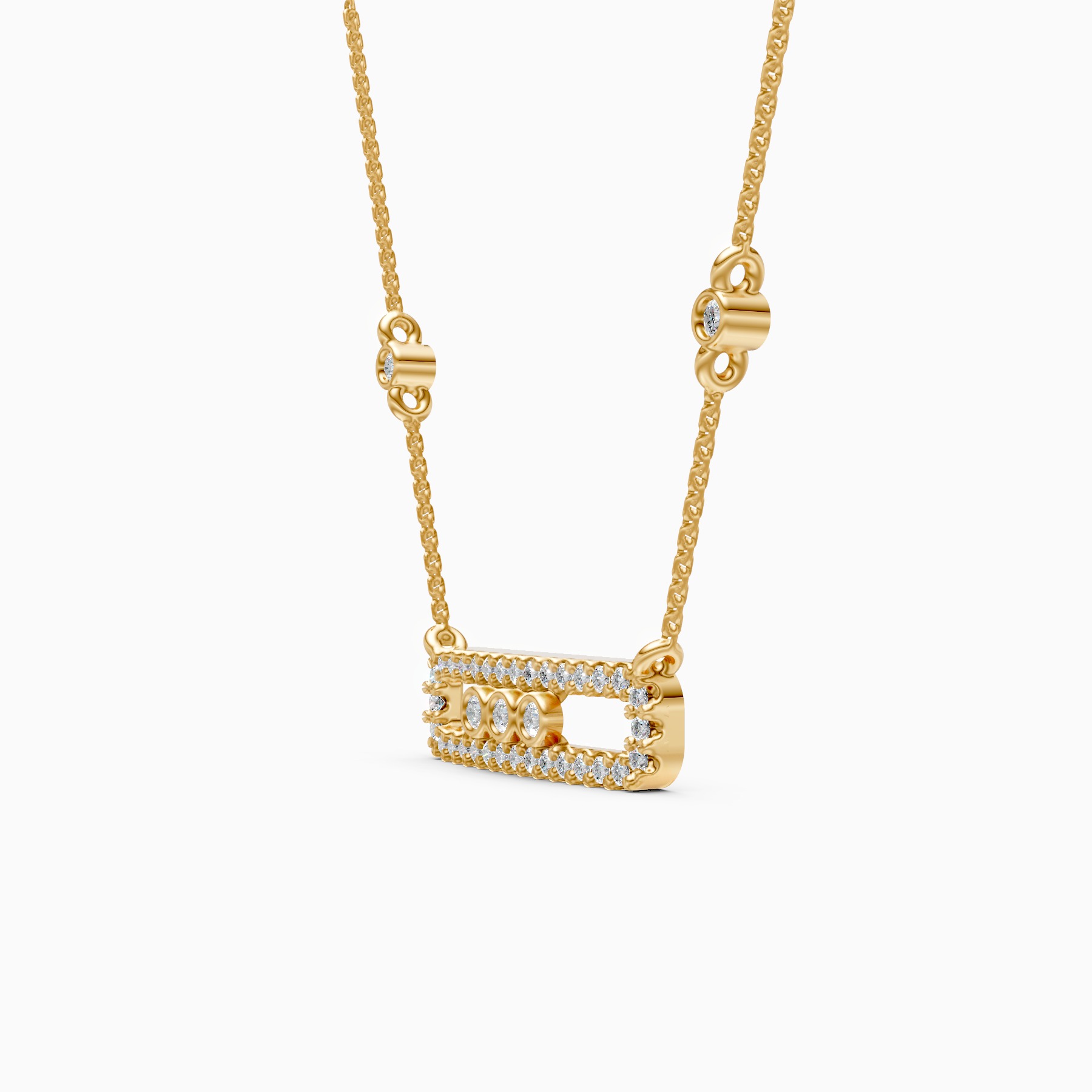 Radiant Bar Necklace with Lab Grown Diamonds